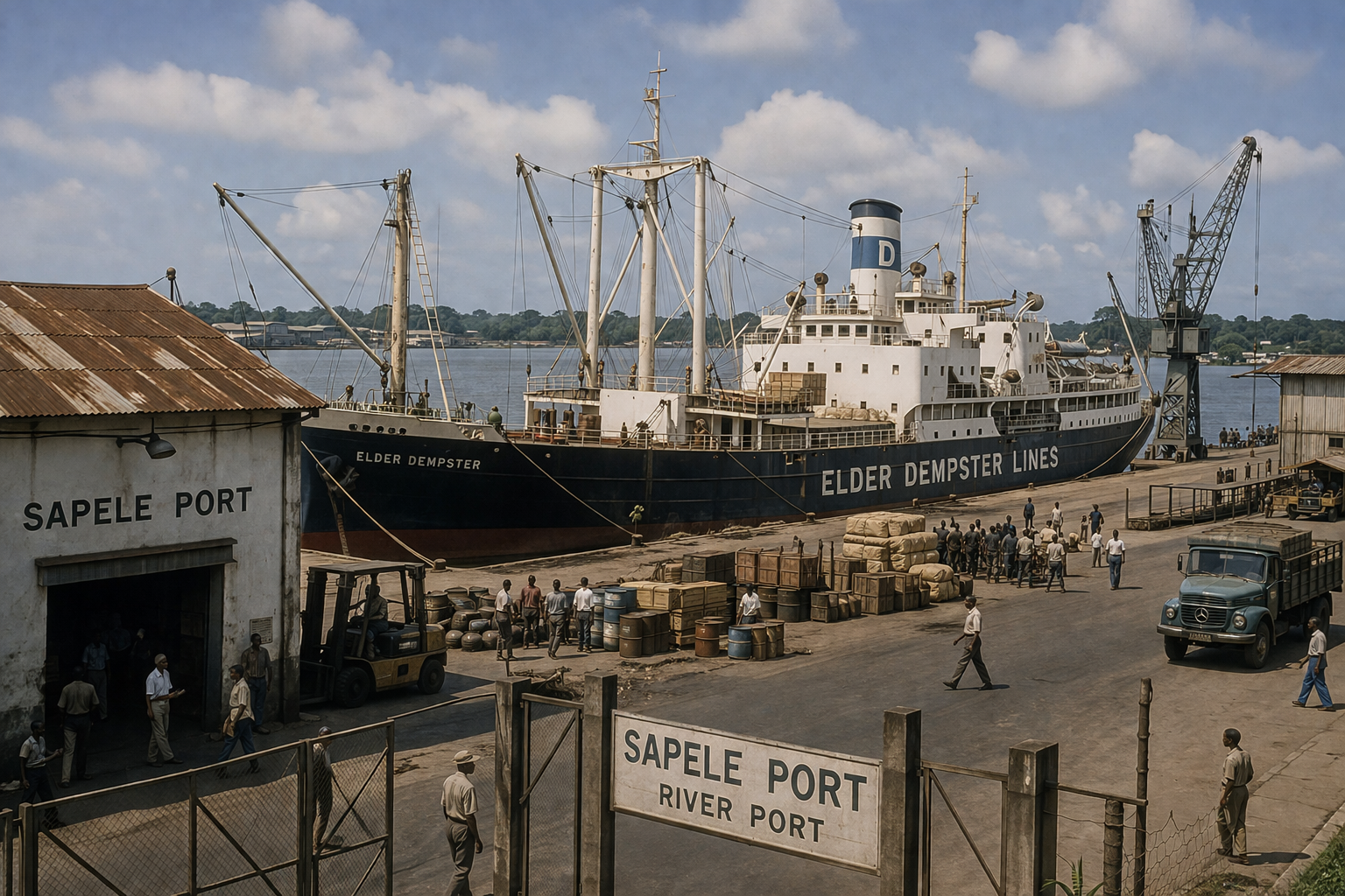 Sapele river port and early commercial development